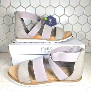 Croft & Barrow Women's Comfort Open Toe Strappy Sandals in Grey US SIZE 10